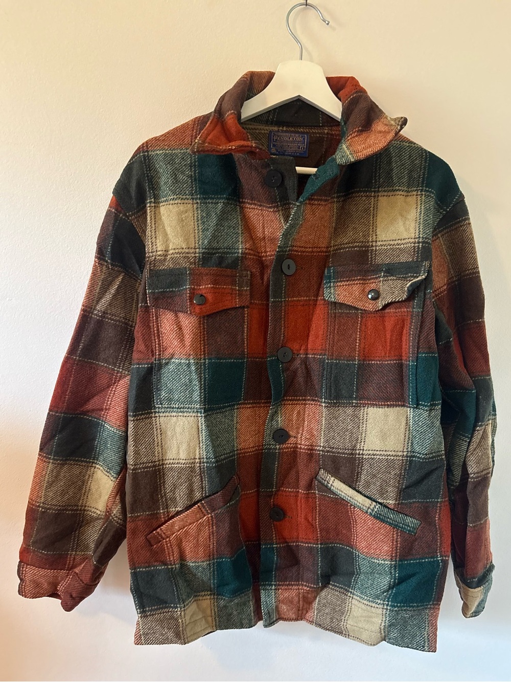 vintage Pendleton Woolen Mills plaid wool jacket men’s L